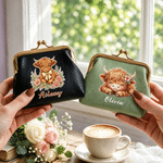 Porte-monnaie personnalisé en cuir PU multicolore à motif « Highland Cow », avec fermoir « Kiss Lock » et prénom gravé – Idéal pour un usage quotidien, les voyages ou comme cadeau d'anniversaire pour 