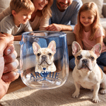 Personalized My Best Friend Pet Photo Giadient Glass Mug with Name and 3D-Style Heart Ornament Birthday Gift for Pet Lover Friend