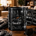 Personalised Motorbike Theme 11 oz 15 oz Ceramic Mug with Name Daily Use Birthday Gift for Motorbike Riders Biker Enthusiasts