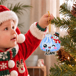 Personalized Cute Dumplings Family Christmas Acrylic Ornament with Name Home Decor Christmas Gift for Family Friends