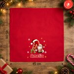 Personalisierte Weihnachtsmann Serviette | mit 3D-Initiale und Namen | 100% Baumwolle | Festliche Tischdeko | Weihnachtsgeschenk für Familie & Freunde