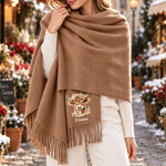 Personalised Soft Warm Highland Cow Tassel Scarf with Name Birthday Anniversary Gift for Family Best Friends