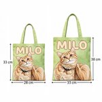 Personalisierte Canvas-Tragetasche mit Aquarell-Haustierfoto | mit Namen | Einkaufstasche | Geburtstagsgeschenk für Tierhalter und -iebhaber