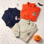 Personalized Reading Ghost Embroidered Quarter Zip Sweatshirt with Name Birthday Halloween Party Gift for Bookworm Book Lovers