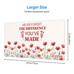 Personalised Motivational Quotes Birth Flower Non-Slip Mouse Pad Desk Mat with Text Desk Supplies Retirement Appreciation Gift for Friends Colleagues
