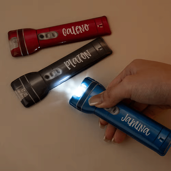 Personalized Portable Multicolor Flat Magnetic Torch with Name Night Use Easter Egg Hunt Party Favors Gift for Boys Girls