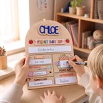 Personalised Colourful Double Layer Wooden First and Last Day of School Sign with Name Back to School  Gift for Kindergarten New Student Families