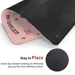 Tapis de souris antidérapant personnalisé avec illustration en 3D, motif cartoon, photo, fleur de naissance et nom – Accessoires de bureau – Cadeau de Noël ou de baptême pour les chrétiens