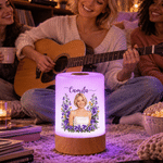 Personalised Birth Flower Aesthetic Portrait Dimmable Touch Control LED Night Light with Name Bedroom Decor Birthday Gift for Book Lover Bookworm 4