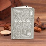 Personalised Western Style Floral PU Leather Journal Notebook with Name and Pen Daily Use Birthday Gift for Cowgirl Cowboy