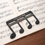 Marque-page en acier inoxydable personnalisé avec texte gravé - Design de note de musique - Cadeau idéal pour les musiciens