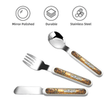 Personalised Lorry Car Mermaid Initial Safe Stainless Steel Fork Spoon Knife Cutlery Set with Name Daily Use Birthday Christmas Gift for Kid 10