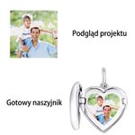 Personalizowany naszyjnik ze srebra 925 w kształcie serca z grawerem i zdjęciem minimalistyczna biżuteria prezent urodzinowy lub rocznicowy dla niej
