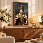 Personalized Classicism Oil Painting Style Kid Photo Canvas Prints with Name Home Decor Birthday Gift for Boys Girls
