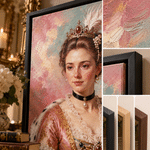 Personalized Classicism Oil Painting Style Adult Photo Canvas Prints with Name Home Decor Birthday Gift for Woman Man