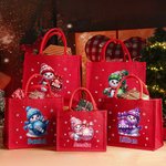 Gepersonaliseerde Schattige Sneeuwpop Sneeuwvlok Grote Jute Zak met Naam en Jaar Kerst Feest Cadeau voor Kinderen