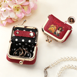 Personalized Birth Flower Cartoon Character Photo Portable PU Leather Mini Jewelry Case with Kiss Lock and Name Daily Use Birthday Gift for Women