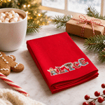 Serviette de table personnalisée, absorbante et confortable, 100 % coton, avec prénom – Décoration de bureau – Cadeau de Noël pour le chef de famille