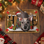 Paillasson de Noël personnalisé avec portrait festif de votre animal de compagnie et photo – Décoration d’intérieur – Cadeau de Noël pour les familles possédant un animal de compagnie