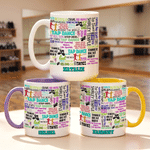 Personalized Tap Dance Word Cloud Design 11 oz 15 oz Ceramic Mug with Name and Coaster Birthday Christmas Gift for Tap Lovers