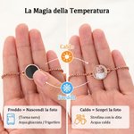 Bracciale regolabile personalizzato, con foto nascosta attivata dal calore e testo inciso - Regalo di compleanno o anniversario per uomini e donne