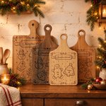 Personalised Grandma’s Board 1-8 Christmas Elements Cheese Charcuterie Chopping Board with Name Christmas Home Decoration Gift for Grandparent