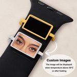 Personalised Heat-Activated Hidden Photo Heart Oval Rectangle Dog Paw-Shaped Watch Band Charm Birthday Anniversary Gift for Men Women Pet Lovers