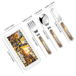 Personalised Lorry Car Mermaid Initial Safe Stainless Steel Fork Spoon Knife Cutlery Set with Name Daily Use Birthday Christmas Gift for Kid 12