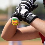 Personalized 3D-Effect Artwork Softball & Baseball Bat Knob Stickers Set of 5 Drip Donut Design with Name and Number Sports Team Gift for Players