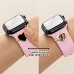 Personalised Heat-Activated Hidden Photo Heart Oval Rectangle Dog Paw-Shaped Watch Band Charm Birthday Anniversary Gift for Men Women Pet Lovers