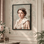 Personalized Classicism Oil Painting Style Adult Photo Canvas Prints with Name Home Decor Birthday Gift for Woman Man