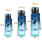 Personalisierte Sporttrinkflasche mit Turner-Silhouette | mit Namen | für Training und Alltag | Geburtstagsgeschenk für Turner und Sportler