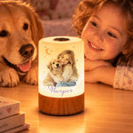 Luce notturna personalizzata in stile acquerello con foto del bambino, stelle, intensità regolabile, telecomando touch e nome; decorazione per la cameretta; regalo di compleanno o per baby shower per 