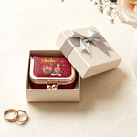 Personalized Birth Flower Cartoon Character Photo Portable PU Leather Mini Jewelry Case with Kiss Lock and Name Daily Use Birthday Gift for Women