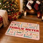 Personalisierte Weihnachts-Wortwolke Fußmatte | mit Namen & Text | Rutschfester Türvorleger | Weihnachten Geschenk für Familie