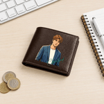 Portefeuille personnalisé en cuir synthétique, style bande dessinée, avec prénom – Cadeau d'anniversaire ou de Noël pour papa, homme ou mari, à usage quotidien