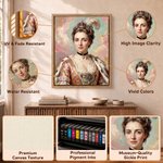 Personalized Classicism Oil Painting Style Adult Photo Canvas Prints with Name Home Decor Birthday Gift for Woman Man