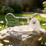 Personalisierte Acryl-Fototafel „Once by My Side, Forever in My Heart“ mit Namen und Datum – Jubiläums-Gedenkgeschenk für Tierhalter
