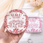 Personalizzato Multicolore Graduation Cap Toss Design Ceramic Trinket Jewelry Dishish con nome e anno Home Decor Graduation Gift per amici laureati 4
