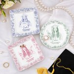 Personalisierte Hand gezeichneten Bleistift Stil Graduierung Foto Keramik Schmuck Schale mit Jahr Name und Schule Name täglichen Gebrauch Graduierung Geschenk für Absolventen