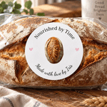 Personalised Sourdough Bread Stickers with Text Bakery Packaging Wedding Gift for Bakers Chefs