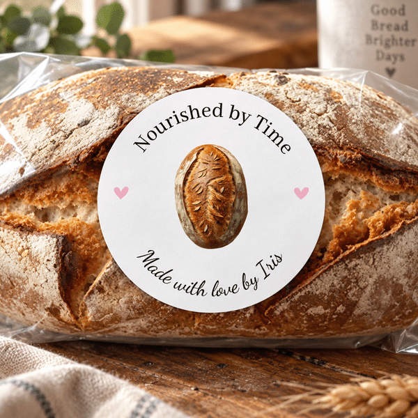 Personalised Sourdough Bread Stickers with Text Bakery Packaging Wedding Gift for Bakers Chefs
