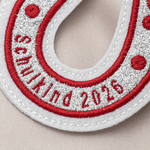 Personalised Embroidered Lucky Horseshoe Glitter U-Shaped Bag Charm with Text Back to School Baby Shower Christmas Gift for Kids Students