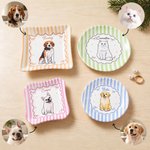Bandeja decorativa de cerámica con diseño de acuarela personalizada, con la foto de tu mascota y su nombre, ideal como regalo de cumpleaños para mujeres amantes de las mascotas 1