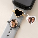 Personalised Heat-Activated Hidden Photo Heart Oval Rectangle Dog Paw-Shaped Watch Band Charm Birthday Anniversary Gift for Men Women Pet Lovers
