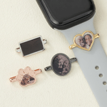 Personalised Heat-Activated Hidden Photo Heart Oval Rectangle Dog Paw-Shaped Watch Band Charm Birthday Anniversary Gift for Men Women Pet Lovers