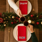 Serviette de table personnalisée, absorbante et confortable, 100 % coton, avec prénom – Décoration de bureau – Cadeau de Noël pour le chef de famille