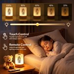 Luce notturna personalizzata in stile acquerello con foto del bambino, stelle, intensità regolabile, telecomando touch e nome; decorazione per la cameretta; regalo di compleanno o per baby shower per 