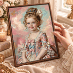Personalized Classicism Oil Painting Style Kid Photo Canvas Prints with Name Home Decor Birthday Gift for Boys Girls