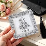 Personalisierte Hand gezeichneten Bleistift Stil Graduierung Foto Keramik Schmuck Schale mit Jahr Name und Schule Name täglichen Gebrauch Graduierung Geschenk für Absolventen